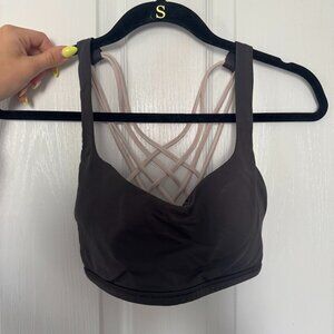 Grey & Pink Lululemon Free to Be Bra - Size 8
